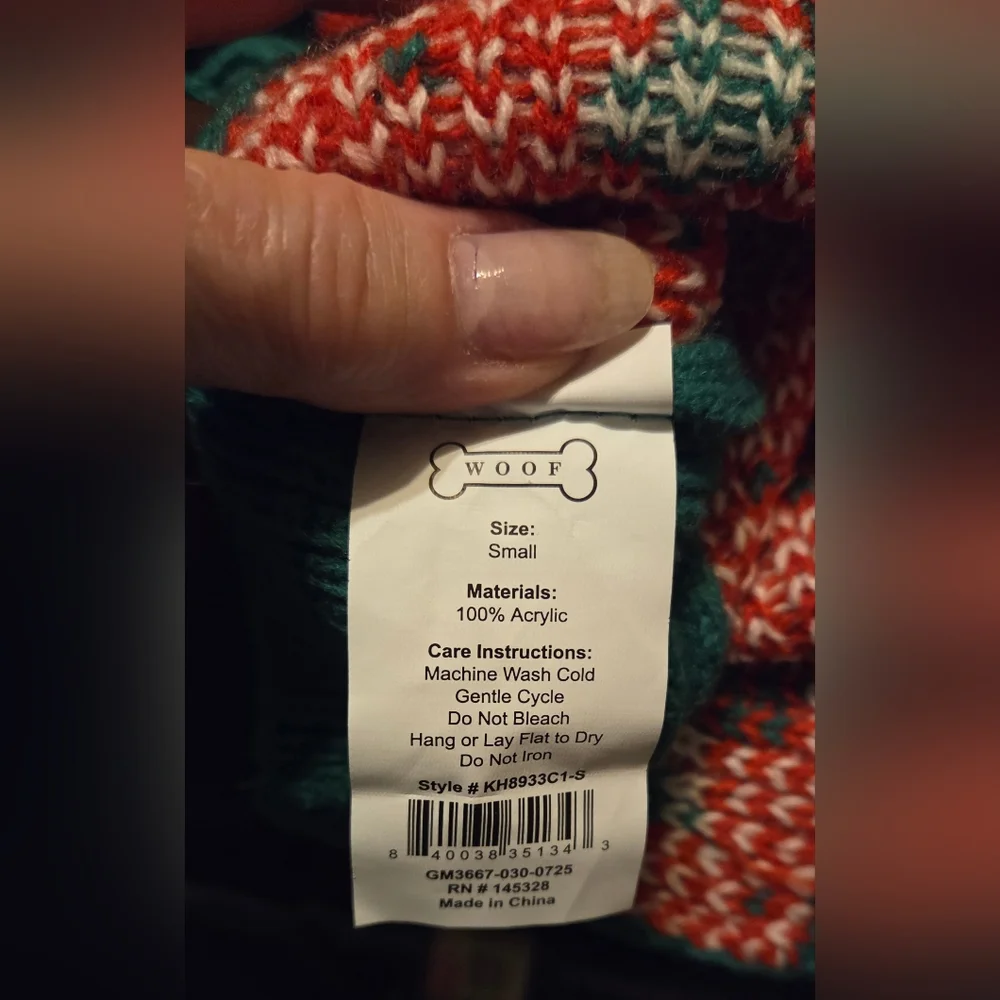 Woof Obviously Naughty Dog Sweater Small